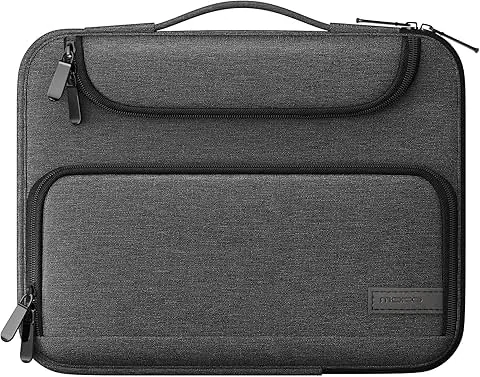 MoKo torba na tablet 9-11" z uchwytem i wieloma kieszeniami, kompatybilna z Galaxy Tab S9 11" 2023, iPad Pro 11 M2 2022-2018, iPad 10 10,9" 2022, iPad Air 5 10,9" 2022, iPad 9/8/7 10,2", Tab S8 11", czarno-szara