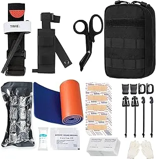 Awaryjne zestawy przetrwania, taktyczna apteczka pierwszej pomocy na wypadek urazu wojskowego, torba Molle EMT IFAK Outdoor Gear Bandaż opaski uciskowej Zestaw kontroli krwawienia (Czarny)