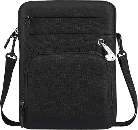 Dadanism 9-11" etui ochronne na tablet z paskiem na ramię do iPad (A16) 11", iPad Air M4 M3/Pro M5 M4 11", iPad 10. gen 10,9", iPad 9/8/7. gen, Galaxy Tab A11+ 11", Idea Tab 11", czarne