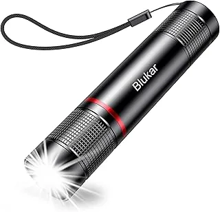 Blukar LED Latarka Ładowalna, Super Jasna Latarka z Regulowanym Ogniskowaniem, Wodoodporna, 4 Tryby Oświetlenia do Sytuacje Awaryjne, Camping, Wędrówki