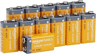 Amazon Basics Everyday Baterie alkaliczne 9 V, do codziennego użytku, 12 sztuk