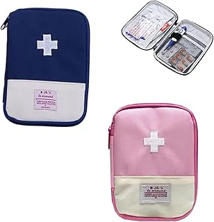2 sztuki torba na lekarstwa, mini torba pierwszej pomocy, pusta, przenośna mini apteczka pierwszej pomocy, torba ratunkowa, na sytuacje awaryjne w domu, w biurze, w podróży, podczas wędrówek, na