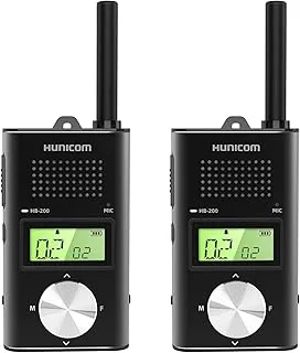 Akumulatorowe krótkofalówki dla dorosłych, metalowa obudowa wysokiej jakości dwukierunkowe radio dalekiego zasięgu - PMR Walky Talky z baterią 1000 mAh VOX Back Clip (czarne)