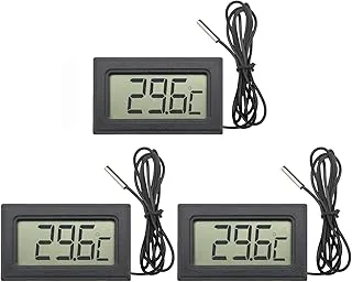 Cyfrowy termometr LCD -50 °C ~ +110 °C z czujnikiem NTC 1 m do lodówki, zamrażarki, akwarium, 3 sztuki