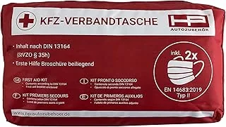 HP Autozubehör 10049 apteczka samochodowa 2022 nowa apteczka pierwszej pomocy, zestaw awaryjny do samochodu, DIN 13164:2022, First Aid Kit czerwona