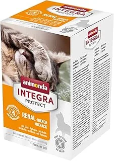 INTEGRA PROTECT karma dla kotów mokra renal (nerki) mieszanka (6 x 100 g), zalecana przez weterynarza w przypadku niewydolności nerek, opracowana przez weterynarzy karma uzupełniająca dla dorosłych