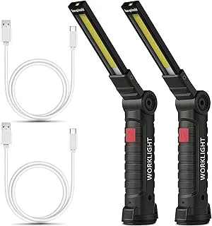 m MU Latarki LED o dużej mocy, ładowane przez USB, lampy inspekcyjne kolby, przenośna lampa z podstawą magnetyczną i haczykiem do zawieszenia, 5 trybów do naprawy awaryjnej samochodu