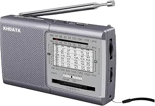 XHDATA D219 radio kieszonkowe, przenośne radio tranzystorowe AM FM SW, szare