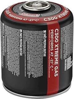 Coleman Wkład gazowy C300 Xtreme z zaworem śrubowym, nadaje się do kuchenek kempingowych, grilli kempingowych lub lamp, mocna mieszanka butanu/propanu, 230 g, do -27°C