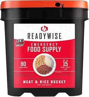 ReadyWise, 80 Porcji, Racja awaryjna, Mięso i ryż, Wołowina i kurczak, Pakiet posiłków Grab & Go, Liofilizowany, 15-letni okres przydatności do spożycia, Zywność w nagłych wypadkach