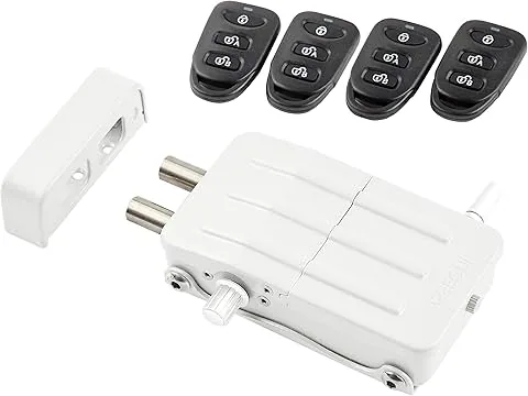 ARREGUI CI10B-E niewidoczny zamek zabezpieczający do drzwi z 4 pilotami, antywłamaniowy, anty-dzikie zasiedlenie, elektroniczny zamek do drzwi, zamek bezprzewodowy, rygiel wewnętrzny, biały