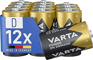 VARTA Baterie D Mono, opakowanie 12 szt., Power on Demand, Alkaliczne, pakiet do przechowywania, inteligentne, elastyczne, wydajne, na akcesoria komputerowe, Made in Germany