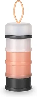 Vicloon Dozownik mleka w proszku dla niemowląt, przenośny, 4 warstwy, 120 ml na warstwę, półprzezroczyste przegródki, pojemnik do przechowywania dla dzieci, pojemniki do przechowywania przekąsek
