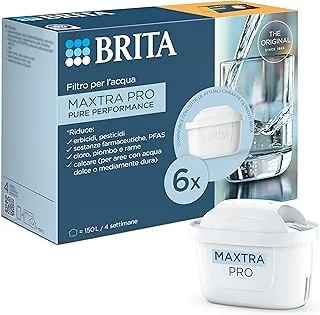 BRITA Wkład filtrujący MAXTRA PRO Pure Performance do wody – opakowanie 6 szt. – oryginalny wkład BRITA poprawiający smak wody kranowej, redukujący zanieczyszczenia, chlor, PFAS, pestycydy i kamień