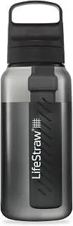 LifeStraw Go Series – butelka z filtrem do wody bez BPA do podróży i codziennego użytku, usuwa bakterie, pasożyty i mikroplastiki, poprawia smak, 1 l Nordic Noir