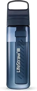 LifeStraw Go Series – butelka z filtrem do wody bez BPA do podróży i codziennego użytku, usuwa bakterie, pasożyty i mikroplastiki, poprawia smak, 625 ml Morza Egejskiego