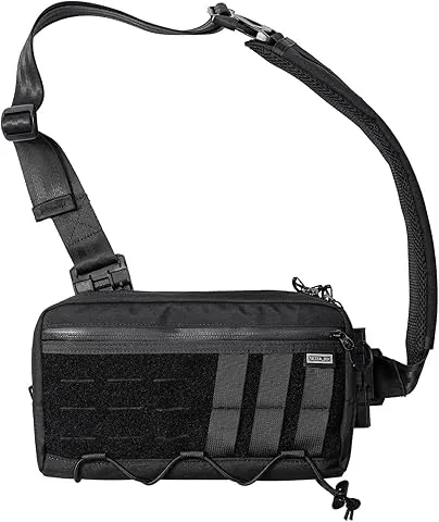 TACTICAL_GEEK Cache L3 EDC torba na pierś typu sling, torba na ramię, nylon CORDURA, do podróży, zamek YKK, taktyczny plecak na ramię, oburęczny pasek turystyczny, czarny