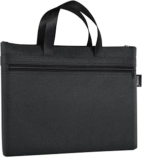 Dokumenty Torba Kobiet Biuro, Lekka torba na zamek 2 Kieszenie Wodoodporna Oxford Torba Do Przechowywania Dokumentów Spotkanie Biura Plik Szkoła Stationary File Organizer Mężczyźni i Kobiety, Czarny