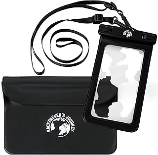 Backpacker's Journey Zestaw składający się z wodoszczelnego etui na telefon komórkowy i saszetki na brzuch. Etui na telefon komórkowy (do 17 cm) z