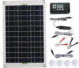 Zestaw paneli słonecznych, 50W 30A 12 V 24V Przenośny monokrystaliczny krzemowy panel słoneczny z jednostką sterującą, przyssawki, system paneli słonecznych o wysokiej szybkości konwersji do kempingu łodzi morskiej RV