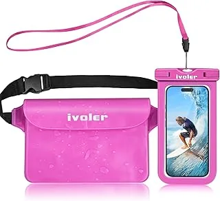 ivoler Worek wodoszczelny + etui na telefon, wodoszczelna torba na telefon i dokumenty, na plażę, do pływania, żeglowania, pływania kajakiem, wędrówki, ochrona telefonu, aparatu, gotówki, MP3
