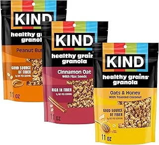 KIND Healthy Grains Clusters, Granola Variety Pack, Healthy Snacks, Gluten Free, 3 Count
