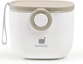 Termichy Dozownik mleka w proszku dla niemowląt, 250 g, hermetyczny, przenośny pojemnik na mleko w proszku do podróży, ze skrobakiem i łyżeczką (khaki, 1 sztuka)