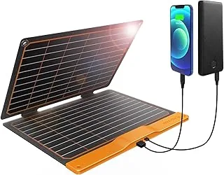 Ładowarka solarna 20 W, FlexSolar panel słoneczny, składany, 2 porty (USB-A, USB-C), przenośny, lekki panel awaryjny ETFE, wodoszczelność IP67, wędrówki, kemping, do telefonów komórkowych