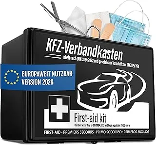 HELDENWERK Samochodowy zestaw pierwszej pomocy 2025 może być używany i testowany (zgodny z niemieckimi przepisami o ruchu drogowym) – apteczka pierwszej pomocy samochodowej z certyfikatem DIN 13164