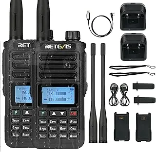 Retevis RA89 Ham Radio, Duża Moc, Wodoodporność IP68, Dwuzakresowe Radio Amatorskie, VFO, 2500 mAh, Krótkofalówka Typu C z Akumulatorem, Łatwe do Sparowania w Celu Ratownictwa (2 Szt., Czarny)