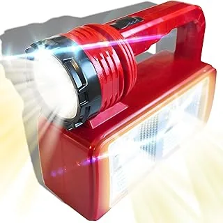 Retoo Ładowalna latarka ręczna do użytku na zewnątrz, w przypadku awarii zasilania, lampa błyskowa, lampa ręczna na wędrówki, do wędkowania, na kemping, spacery z psem, lampa robocza, czerwona