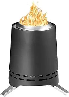 Onlyfire Palenisko stołowe, bezdymne palenisko z uchwytem na garnek i torbą do przenoszenia, spalanie drewna i pelletu, mini przenośne palenisko na zewnątrz, kemping, tylne podwórko, stal nierdzewna,