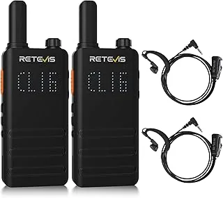 Retevis B63H Walkie Talkie,Dalekiego Zasięgu, Ultracienkie z Ekranem Walkie Talkies, Bateria 1620 Mah, Zestaw Głośnomówiący Vox, Profesjonalne Krótkofalówki Dla Rodziny Kempingowej (2 Szt, Czarne)