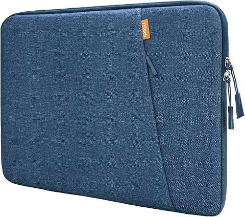 JETech etui na laptopa 13-14 cali do MacBook Neo (A18 Pro), MacBook Air/Pro (M1-M5) 2020-2026, laptopów 13-13,6 cali, wodoodporne, antywstrząsowe, miękkie, z kieszenią (granatowe)