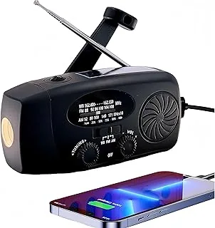 Radio solarne 5000 mAh, korba awaryjna, radio pogodowe, radio słoneczne z latarką, radio solarne NOAA/FM/AM, przenośne radio survivalowe z SOS, ładowarka do telefonu komórkowego USB na kemping na