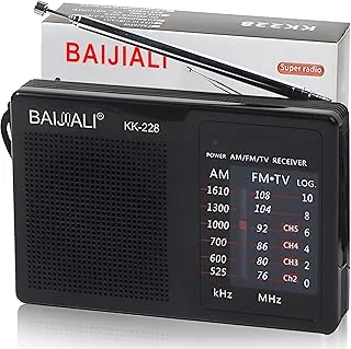 Retoo Przenośne radio kieszonkowe 11,5 x 3 x 7,5 cm, Radio FM, częstotliwości AM, FM, kieszonkowe radio z uchwytem, bateria AA, regulacja głośności, antena teleskopowa, gniazdo słuchawkowe 3,5mm białe