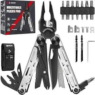 Geschenk für Männer, BIBURY Multitools, Outdoor Multi Tool Faltbare Zange mit Verbesserter Schere & Schraubendreher, Edelstahl Multitools mit Nylontasche, Weihnachtsgeschenke für Papa