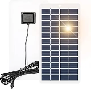 DEWIN Mini panel słoneczny, 5 W, przenośny polikrystaliczny panel słoneczny 12 V, ogniwa słoneczne, ładowarka do akumulatora DC 5,5 V, przyłącze do balkonu ogrodowego na zewnątrz, lampa solarna do