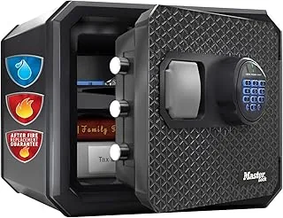 Master Lock z Certyfikatem Ognioodporności i Wodoodporności, 23 l, 417 x 348 x 478 mm, Szyfr Cyfrowy z Podświetlaną Klawiaturą