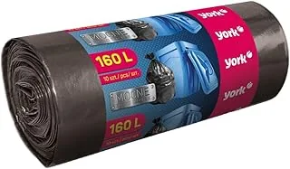 York 4090540-002640 Worki na Śmieci, Czarny, 10 szt. / 160 l