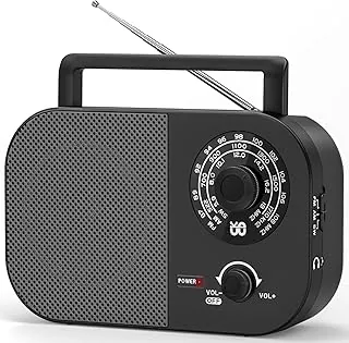 Przenośne radio AM, FM, SW, FM, Zasilanie Sieciowe i Bateryjne do Odbioru, Wbudowany Głośnik i Gniazdo Słuchawkowe do Użytku Domowego/na Zewnątrz/na Kempingu/w Nagłych Wypadkach