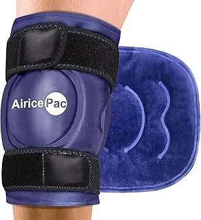 AiricePac Zestaw na lód do łagodzenia bólu kolana, wielokrotnego użytku, żelowa owijka lodowa na urazy, obrzęk, operację wymiany kolana, terapia zimnym kompresem na zapalenie stawów, rozdarcie łąkotki
