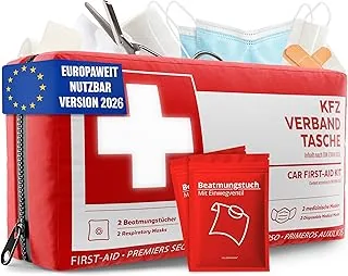 HELDENWERK Apteczka pierwszej pomocy zgodna z aktualną normą 2024 DIN 13164:2022 (zgodna z niemieckim kodeksem drogowym) – do użytku w całej Europie – zestaw pierwszej pomocy samochodowy apteczka