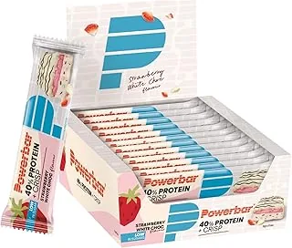 Powerbar 40% Protein + Crisp Bar (12x40g) Strawberry White Choc - Batony - Batony proteinowe