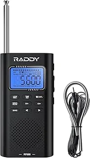 Raddy RF886 Przenośne radio krótkofalowe Małe radio cyfrowe AM/FM/SW/UKW, radio zasilane bateryjnie i głośnik BT, antena zewnętrzna 3 M