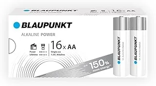 BLAUPUNKT AA, baterie alkaliczne, 16 sztuk, idealne do zegarów ściennych i pilotów do telewizorów, LR6BPO/16CB