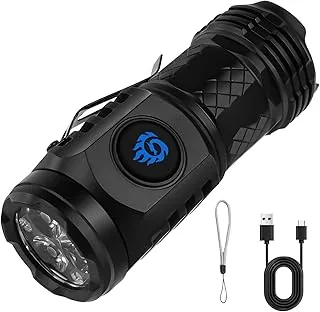 flintronic Mini latarka – S60 + kolorowe pudełko + kabel do transmisji danych – z paskiem do noszenia