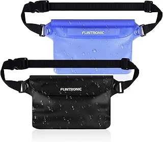 flintronic Wodoodporna torba, wodoodporna torba na ramię, na kajak kajak łódź kemping pływanie rafting welon wędkowanie, Czarny+niebieski, 22x15,5 cm