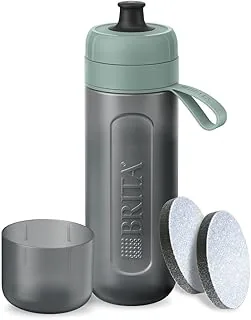 BRITA Butelka filtrująca Active pastelowa zieleń (0,6l) zawiera 2 filtry MicroDisc - elastyczna, sportowa butelka, filtruje chlor, zanieczyszczenia, hormony i pestycydy, zachowuje cenne minerały