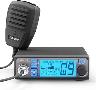 Radioddity CB-500 4W Przenośny radiotelefon CB z redukcją szumów, AM FM, natychmiastowym kanałem awaryjnym 9/19, ręcznym mikrofonem i 7-kolorowym podświetlanym wyświetlaczem, dla kierowców ciężarówek
